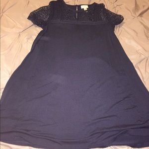 Loft Very Soft material midi navy blue dress